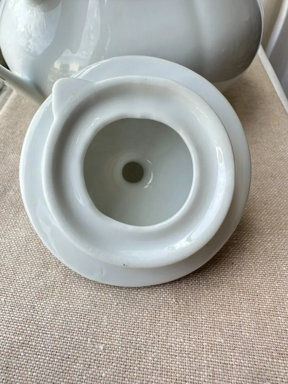 Vintage G S Fine Porcelain German Design Teapot Silver Gray Fan Pattern
